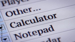 Calculator. Looping. My own design of program menu. Stock Video