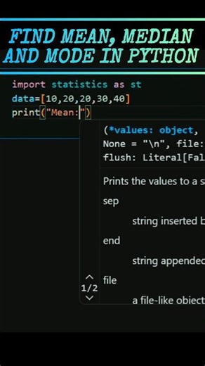 Basic Statistics in Python: Finding Mean, Median, and Mode | #learnpython #statistics #python