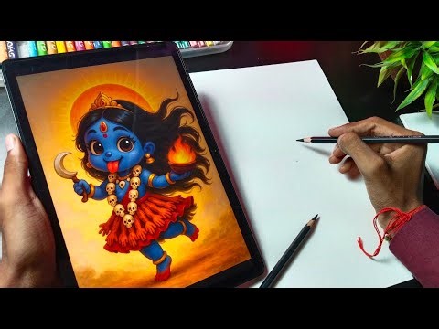 How To Draw Cute Kali Mata | Easy Step-by-Step Drawing Tutorial for Beginners🔥