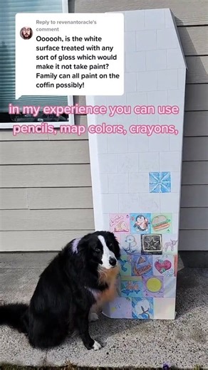 Imagine this.... Everyone gathering around to decorate your cremation casket or green burial box! Art is very healing! | The Modern Mortician