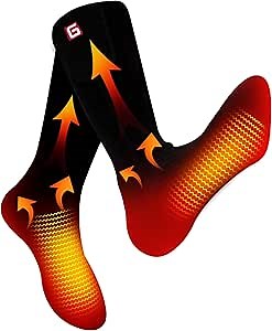 Heated Socks Men Rechargeable Electric Battery Powered Socks Winter Insulated Unisex Washable Socks for Arthritis Foot Warmer