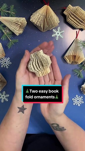 Book Folding Christmas Tree Ornaments: 2 Easy Designs