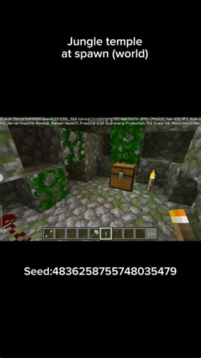 Jungle temple at spawn world😲 #minecraft #gaming #worldseed