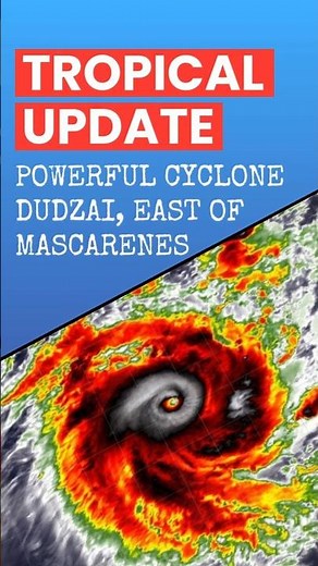 Very Strong Cyclone Dudzai East of Mauritius & Rodrigues... #weather #mauritius #cyclone