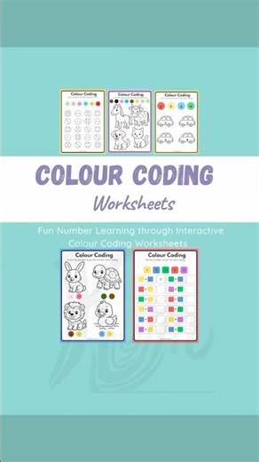 Colour Coding Worksheets for kids🌈🧠“Fun Number Learning through Colour Coding #earlylearning