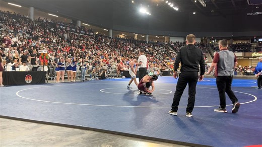 The Vinita crowd erupts as Kolbe Bargas wins the 150 lb 3A state title | Oklahoma Wrestling