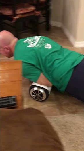 Man's pants falls down on hoverboard