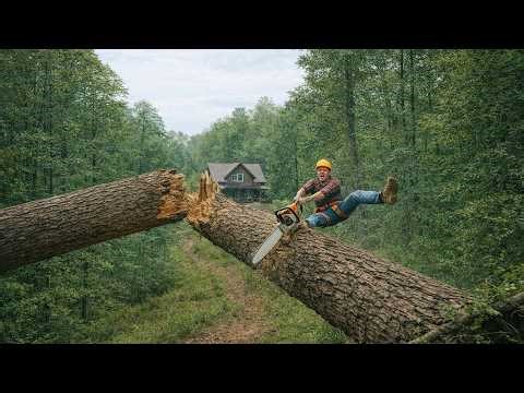 When Tree Cutting Goes Wrong | Chainsaw Fails & Trees Falling on Houses