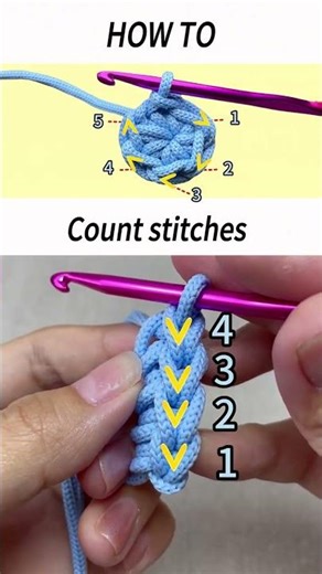 09 How to: Count Stitches in a Magic Ring #crochetforbeginners #crochetstitches