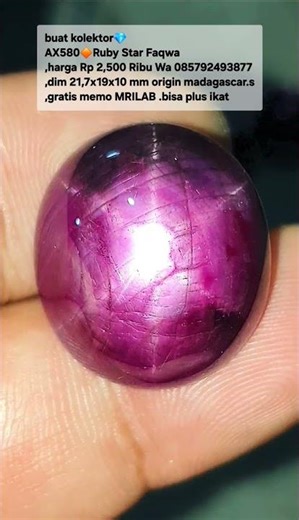 buat kolektor💎AX580🔶️Ruby Star Faqwa,harga Rp 2,500 Ribu Wa 085792493877,dim 21,7x19x10 mm