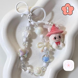 Kawaii Plush Charm Keychain, Beaded Bag Accessory - Etsy