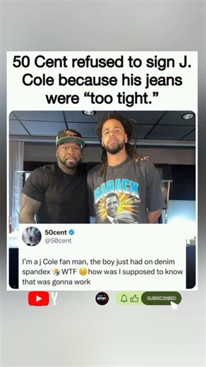 👖 50 Cent refused to sign J. Cole because his jeans were "too tight." #fyp #shorts