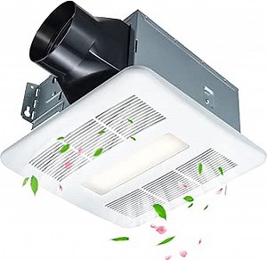 Bathroom Exhaust Fan with Light, Quiet Ventilation Fan, 100 CFM 0.7 Sones, Bath Ceiling Vent Fan with 11W LED Combo for Bathrooms ‎Laundry Room Shower