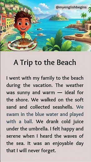 A Trip to the Beach | English Speaking Practice #englishspeaking #englishlearning #englishlanguage