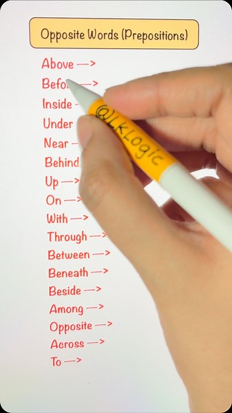 LK Logic on Instagram: "Opposites (Prepositions)"