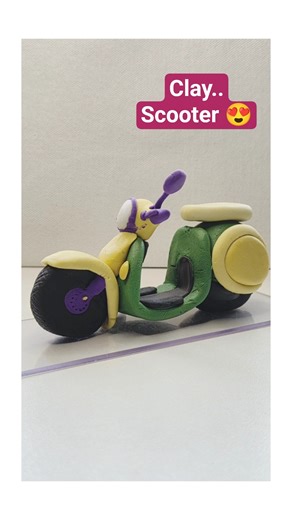 😍Diy Clay Scooter🛵#diy #airdryclay #clayvideos #craft #handcraft #claymodeling #aestheticart #yt