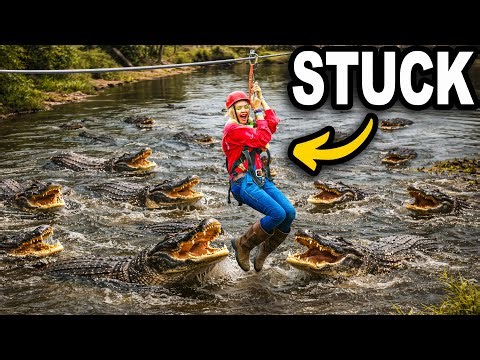 Stuck On A Zipline Over 100s of Gators!