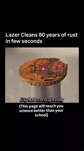 Science | History | Facts on Instagram: "Rust that took decades to form can vanish in seconds. This high-power laser doesn’t scrub or grind the surface — it targets corrosion at the molecular level, instantly vaporizing rust without touching the healthy metal underneath. No chemicals. No abrasives. No damage. The laser works by delivering ultra-precise bursts of energy that break the bonds of iron oxide (rust), turning it into vapor while leaving the original metal structure intact. What looks l