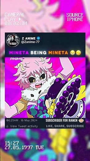 MINETA Being MINETA 🤣☠️ #myheroacademia #mha #deku #anime #animeedit