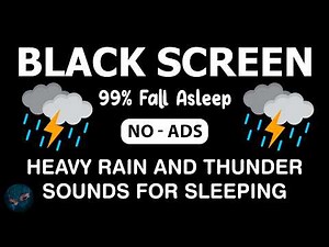 🔴 Heavy Rain and Thunder Sounds for Sleeping - Black Screen | 24 Hours for Sleep, Study & Relax