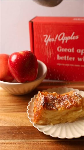 Meet the Invisible Apple Cake — as stunning as it is simple. ✨ Layers of thinly sliced SweeTango apples bake into a delicate custard cake that’s light, tender, and just sweet enough. Finish with powdered sugar and a dollop of cinnamon-spiced whipped cream for the ultimate fall dessert. 🍎🤍 Bake it with our Yes! Apples Baking Box — the perfect blend of apple varieties to guarantee a beautiful cake every time. | Yes Apples