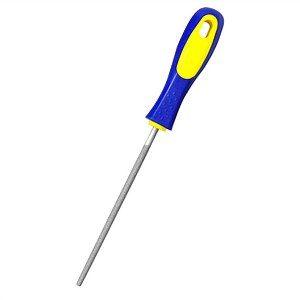 6 Inch Round Hand File with High Carbon Hardened Steel, Ergonomic Grip, Plastic Non-Slip Handle, Suitable for Wood, Plastic, Metal, Model, 3D-print, etc.