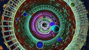 Endless looped fantastic neon tunnel