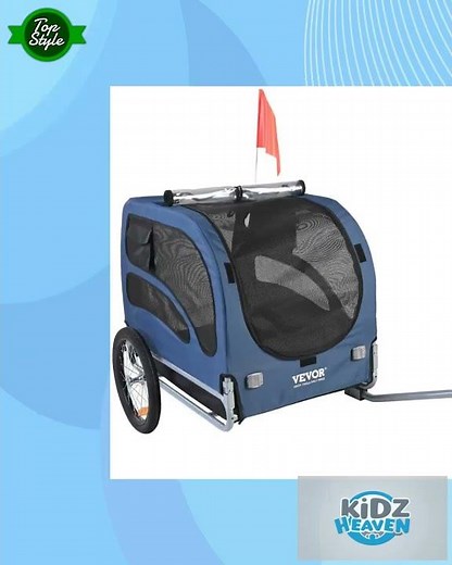 VEVOR Dog Bike Trailer, Supports up to 45 kg, Pet Cart Bicycle Carrier, Easy Folding Frame with Q...