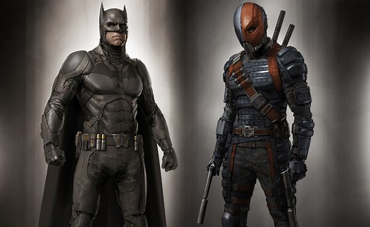 Concept art from Ben Affleck’s The Batman features Deathstroke and the Dark Knight