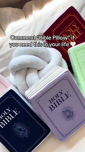 We are OBSESSED with our NEW Bible Pillow Collection and you should be too 🤩 The most comforting way to start your morning, hugging the word of God 📖🙏🏼🕊️ Who needs one? 🙋🏽‍♀️ #biblepillow #christiandecor #homedecorideas #homedecoration #christiantok #christiantiktokcomunity #christiansoftiktok #christiangirls #christianboy #christianmom #christianmotivation #biblestories #biblestudy #devotional #smallbusinesstiktok #christianbusiness #jesuscristo #christianbusinessowner #bibleversedaily #