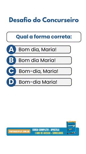 Gramática Simplificada on Instagram: "Quando você se dirige a uma pessoa, você deve colocar a vírgula logo após o nome dela. A isso, daremos o nome de vocativo. ✍️Maria, tudo bem? ✍️Como vai, Maria? Aprenda português de forma simplificada e não passe raiva na hora de estudar, erre menos questões nas suas provas, estudando com método simplificado. Acesse o link da Bio: 👉🏻portuguesplay.com.br #dicasdeestudo #estudo #linguaportuguesa #portuguêsparaconcursos #cursodeportugues"