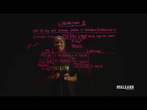 SS1 |Logarithm II | Use of log and antilog tables in calculations | Week 5
