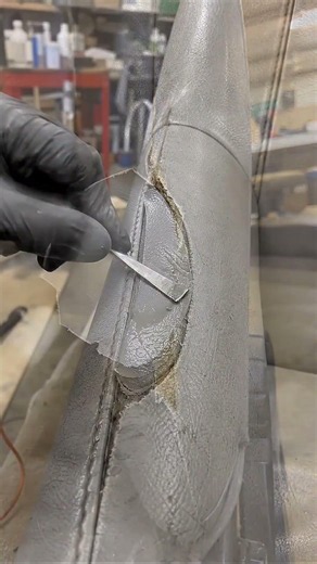 Fleet Vinyl Seat Tear Repair â€” Close-Up Tactile Fix