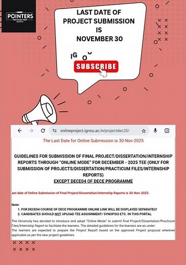 Ignou project Submission last date.Extended?#dec2025 #ignou #ignouprojectwork #submission#lastdate