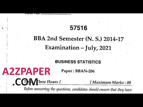 Mdu BBA 2nd Sem Business Statistics Question Paper 2021