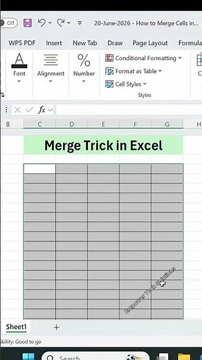 Stop Merging Cells Manually! ⚡ Use This Excel Shortcut Trick | #excel #exceltips