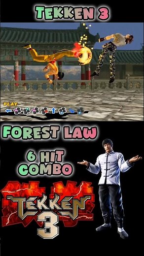 Tekken 3 "LAW" 6 Hit Combo tutorial By Epxse emulator gameplay with button 🔘