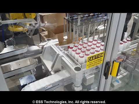 Model CEL5 Robotic Case Packer for Pharmaceutical Bottles with Topserts