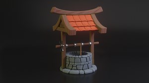 Blender Tutorial: Stylized Well created with 1 vertex per object and many modifiers