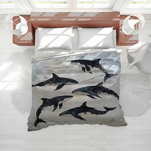 Whales Bedding, Animal Bedding Set, Transitional Comforter, Majestic Duvet Cover, Ocean Giants Home Decor - Etsy