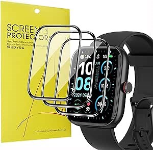 Lamshaw IDW20 Smartwatch Screen Protector, [3 Pack] 3D Full Coverage PET Soft Screen Protector Film Compatible for Faweio, TOOBUR, Yoever, TMHAI IDW20 1.91'' Smart Watch (3 Pack)