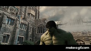THE INCREDIBLE HULK (2008) University Battle [HD] Hulk Smash on Make a GIF