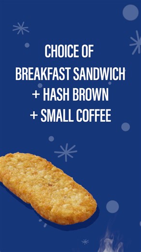 Only $4 for your choice of breakfast sandwich, hash brown, and small coffee. It’s winter’s best kept secret. | RaceTrac