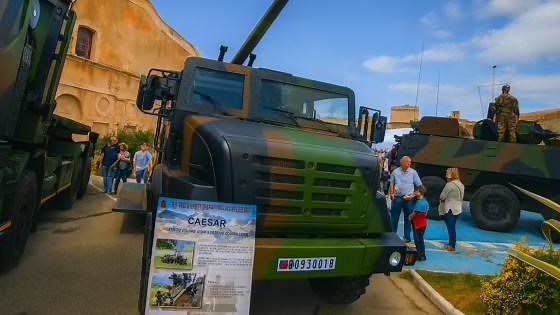 What military vehicles are on display in Marseille?