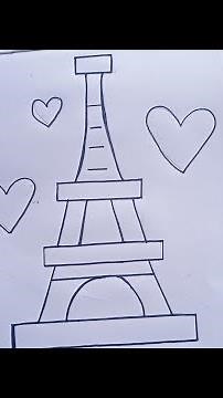 How To Draw The Eiffel Tower || Eiffel Tower Drawing Easy Step By Step