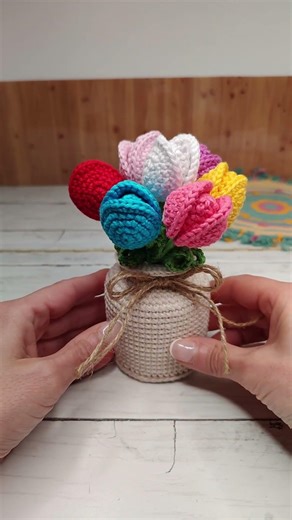 Este jarrón de crochet NO se cae 😱🏺