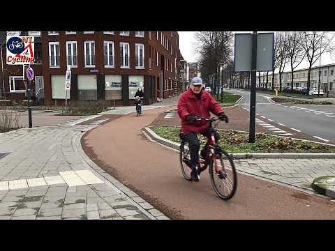Typical Dutch intersection and cycling
