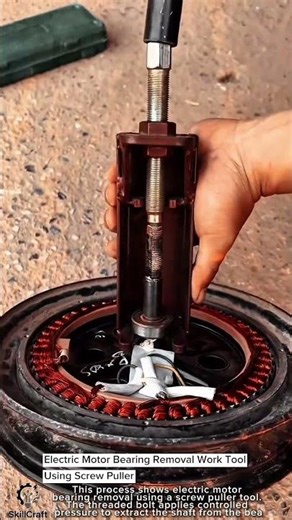 Electric Motor Bearing Removal Work Tool Using Screw Puller #worktool