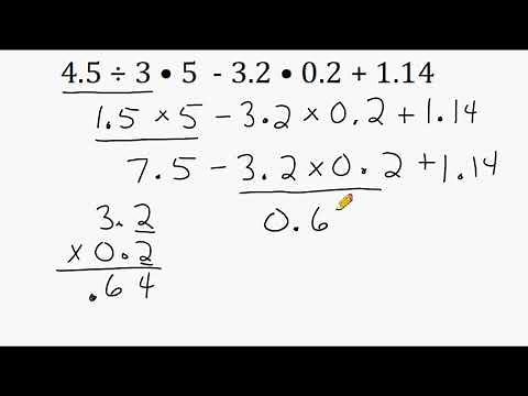 The Order Of Operations And Decimals