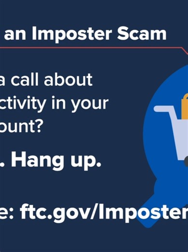 The scam starts with a call or text message about a suspicious charge on your Amazon account. But it’s not really Amazon. It’s a scammer who wants you to drain your accounts. Learn more at: https://www.ftc.gov/im...​ Important Reminder: If you encounter a scammer or fall victim to a scam, please alert us immediately. Stay vigilant and cautious to avoid potential threats. Your safety is our priority! #ftc​ #scam​ #imposter​ #imposterscam​ ******************************** The Federal Trade Commiss
